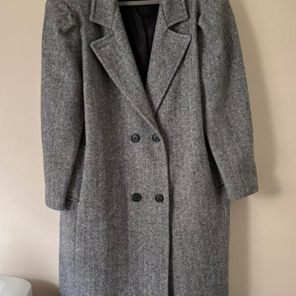 J&H Fashions Vintage Women's Herringbone Wool Coat - Picture 2 of 14